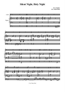 For solo instrument and organ: Für Cello und Orgel by Franz Xaver Gruber