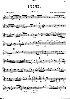 Fuge für Streichquintett in D-dur, Op.137: Violinstimme II by Ludwig van Beethoven