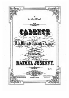 Kadenz aus dem Klavierkonzert in A-Dur von Mozart: Für Klavier by Rafael Joseffy