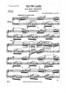 Zwei Stücke, Op.2: Nr.1 Les deux alouettes by Theodor Leschetizky