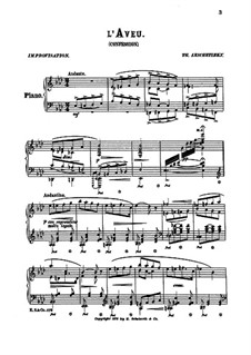Two Pieces for Piano, Op.31: L'Aveu by Theodor Leschetizky