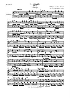 Sonate für Violine und Klavier Nr.3 in B-Dur, K.8: Klavier- oder Cembalostimme by Wolfgang Amadeus Mozart
