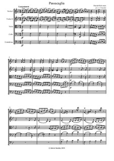 Passacaglia über Thema aus Suite von G. Händel für Cembalo: Bearbeitung für Streichquartett (oder Orchester) by Johan Halvorsen