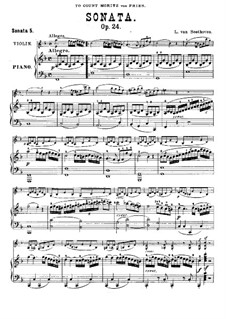 Sonate für Violine und Klavier Nr.5 'Frühling', Op.24: Partitur by Ludwig van Beethoven