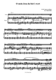 O mein Jesu du bist's wert: Für Violine und Klavier by Henriette Maria Luise von Hayn