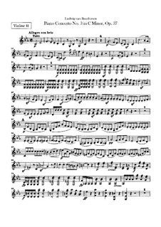 Konzert für Klavier und Orchester Nr.3, Op.37: Violinstimme II by Ludwig van Beethoven