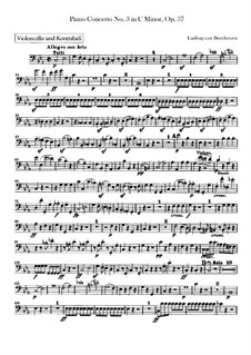 Konzert für Klavier und Orchester Nr.3, Op.37: Cello- und Kontrabassstimme by Ludwig van Beethoven