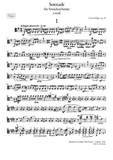 Serenade für Streichorchester, Op.20: Violastimme by Edward Elgar