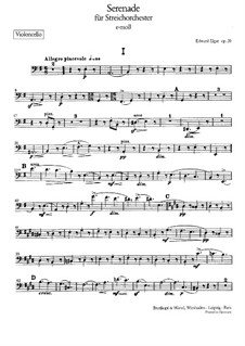 Serenade für Streichorchester, Op.20: Cellosstimme by Edward Elgar