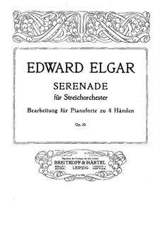 Serenade für Streichorchester, Op.20: Für Klavier, vierhändig by Edward Elgar