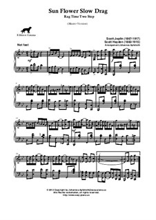Sunflower Slow Drag. Ragtime: Masterversion by Scott Joplin, Scott Hayden