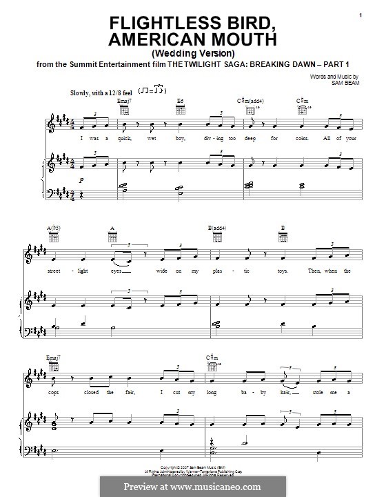 Flightless Bird American Mouth Iron Wine Von S Beam Auf Musicaneo