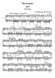 Nr.4 April (Schneeglöckchen): Für Klavier (Noten von hohem Qualität) by Pjotr Tschaikowski