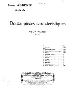 Doce piezas características, Op.92: Vollsammlung by Isaac Albéniz