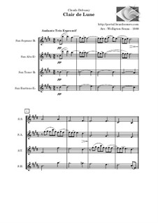 No.3 Clair de lune: For saxophone quartet by Claude Debussy