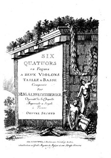 Sechs Streichquartette, Op.2: Violinstimme I by Johann Georg Albrechtsberger
