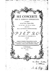 Six Concerti for Keyboard, H 471-476  Wq 43: Six Concerti for Keyboard by Carl Philipp Emanuel Bach