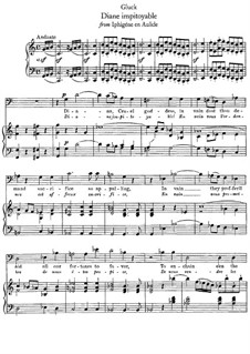 Iphigénie en Aulide, Wq.40: Diane impitoyable, für Singstimme und Klavier by Christoph Willibald Gluck