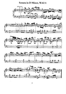 Sonate für Tasteninstrumente in d-Moll, H 38 Wq 62:4: Für einen Interpreten by Carl Philipp Emanuel Bach