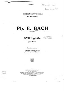 Sonate für Tasteninstrumente in g-Moll, H 47 Wq 65/17: Version für Klavier by Carl Philipp Emanuel Bach
