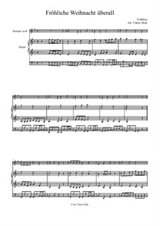 Fröhliche Weihnacht überall: Für Trompete in B und Orgel by folklore