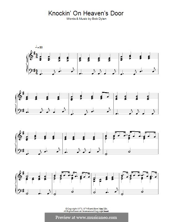 Knockin' on Heaven's Door: Für Klavier by Bob Dylan