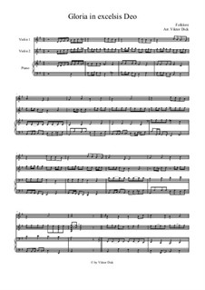 Gloria in Excelsis Deo: Für zwei Violinen und Klavier by folklore