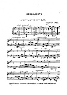 Impromptu. Studie für die linke Hand: Für einen Interpreten by Joseph Humfrey Anger