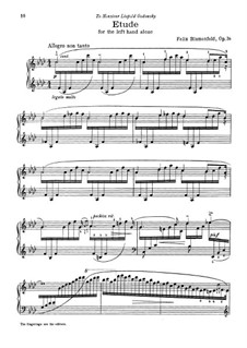 Etüde für die linke Hand, Op.36: Für einen Interpreten by Felix Blumenfeld