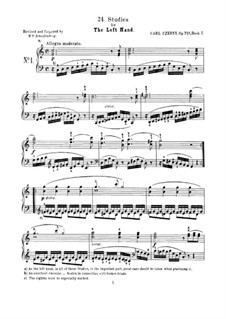 Zwanzigvier Etüden für die linke Hand, Op.718: Für Klavier by Carl Czerny