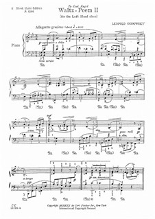 Walzer-Poem: Waltz-Poem No.2 for the left hand alone by Leopold Godowsky