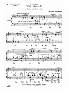 Walzer-Poem: Waltz-Poem No.5 for the left Hand alone by Leopold Godowsky