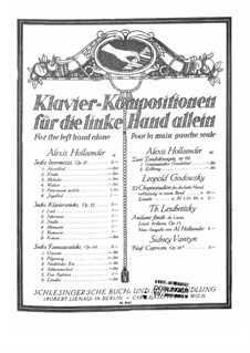 Sechs Klavierstücke für die linke Hand, Op.31: Für Klavier by Alexis Holländer