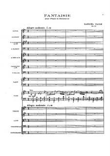 Fantasie für Klavier und Orchester, Op.111: Vollpartitur by Gabriel Fauré