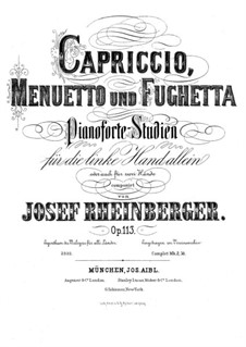 Klavier Studien für die linke Hand allein, Op.113: Heft I (Nr.1-3) by Josef Gabriel Rheinberger