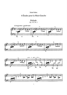 Sechs Etüden für die Linke Hand, Op.135: Vollständiger Satz by Camille Saint-Saëns