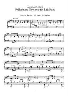 Präludium und Nocturne für die linke Hand, Op.9: Für einen Interpreten by Alexander Skrjabin