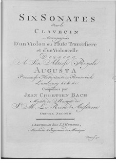 Alle Sonaten, W B43-48: Cembalostimme by Johann Christian Bach
