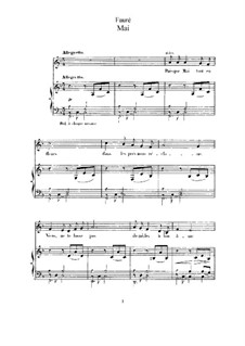 Zwei Lieder, Op.1: No.2 Mai (F Major) by Gabriel Fauré