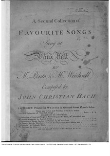 Vauxhall Songs II, W H28-31: Vauxhall Songs II by Johann Christian Bach