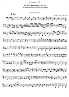 Wie schön leuchtet der Morgenstern, BWV 1: Cello- und Kontrabassstimme by Johann Sebastian Bach