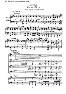 Christ lag in Todesbanden, BWV 4: Klavierauszug mit Singstimmen by Johann Sebastian Bach