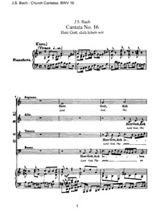 Herr Gott, dich loben wir, BWV 16: Klavierauszug mit Singstimmen by Johann Sebastian Bach