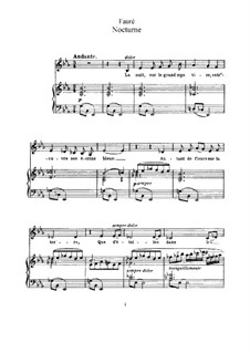 Zwei Lieder, Op.43: No.2 Nocturne (E Flat Major) by Gabriel Fauré