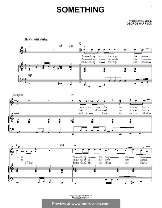 Something (The Beatles): Für Stimme und Klavier by George Harrison