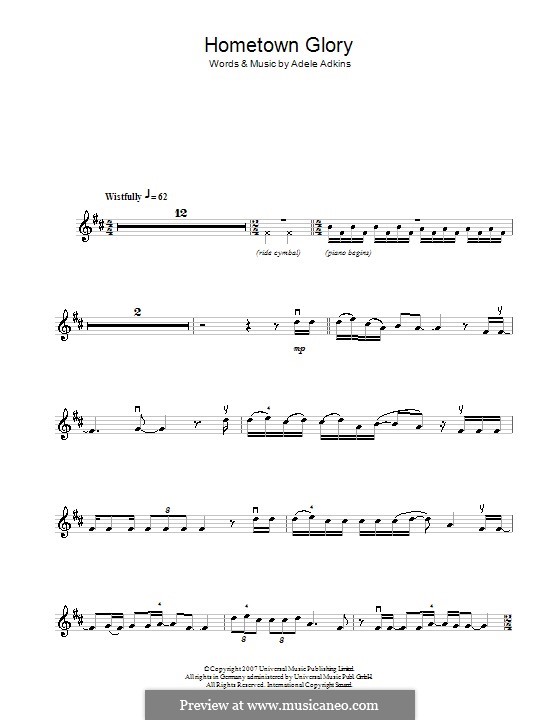 Hometown Glory: Für Violine by Adele