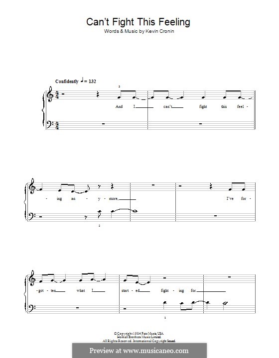 Can't Fight This Feeling: Für Klavier by Kevin Cronin