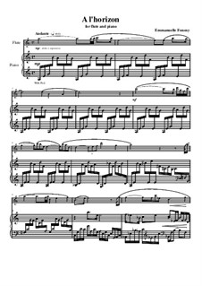 A l'horizon for flute and piano: Klavierstimme by Emmanuelle Fonsny