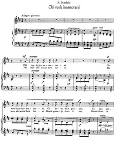 Chi vuole innamorarsi: Klavierauszug mit Singstimmen by Alessandro Scarlatti