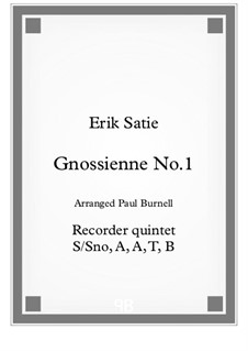 No.1: For recorder quintet T/A, B, B, Gb, CB by Erik Satie